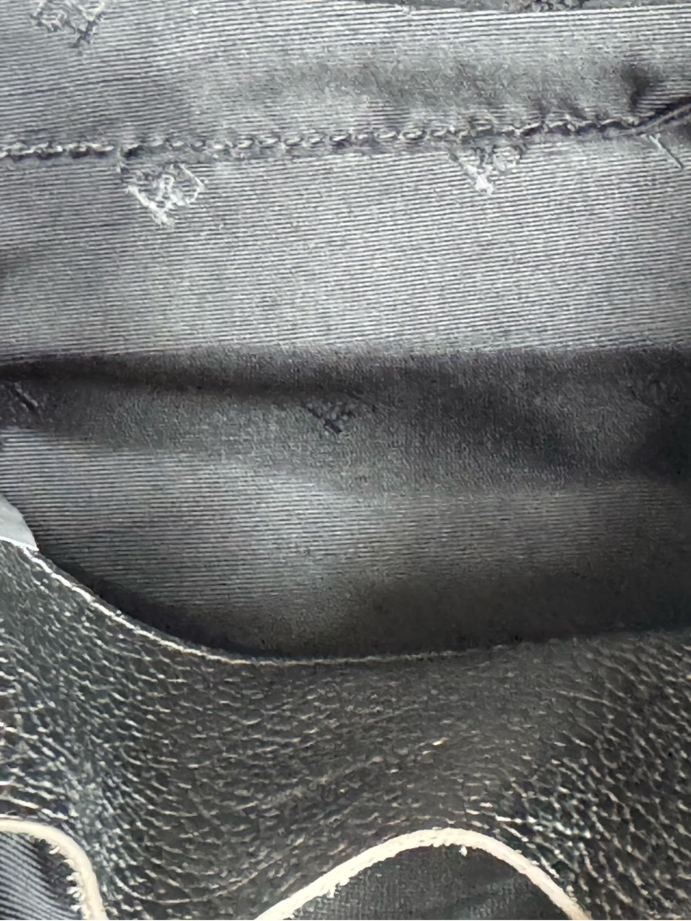 Prune x Gang Mini Bag Metallic Silver Shoulder Strap Buckles Pebbled Leather - Picture 12 of 13